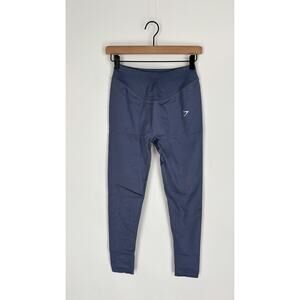 GymShark High Rise Sweat Seamless Leggings Evening Blue Womens Size XL New B6A4T